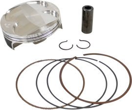 Vertex forged replica piston kit 175-24615B with pistons and components for engine rebuild, detailed view of the high-quality parts.