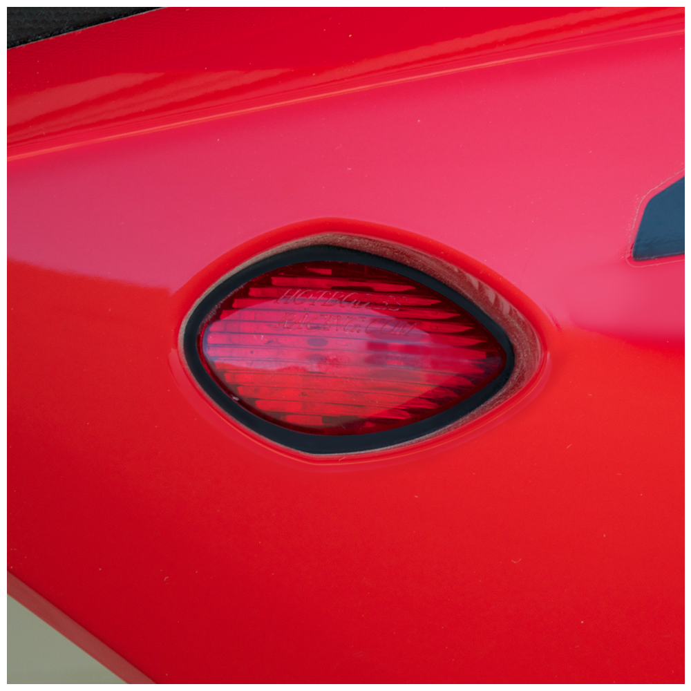 Hotbodies Racing flush mount signal TS in red, showing the sleek, compact design with mounting hardware on a white background.