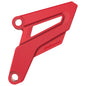 Polisport Plastics red front sprocket protector for Honda bikes, durable plastic guard with gear protection and vibrant red color.