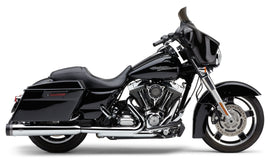 Cobra 4.5-inch groove tip slip-on chrome motorcycle exhaust for FLH/FLT models, featuring polished chrome finish and slip-on design.