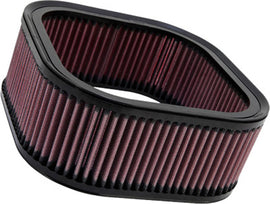K&N HD-1102 replacement air filter showing a rectangular filter with pleated cotton media and rubber frame for automotive use.