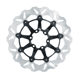 GBRAKES 298mm floating wave front and rear disc brake rotor, 17-D9007XG, showcasing the textured brake surface and mounting holes.