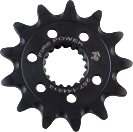 Steel 13-tooth Fire Power Front CS Sprocket for motorcycle, featuring durable construction and precise fit.