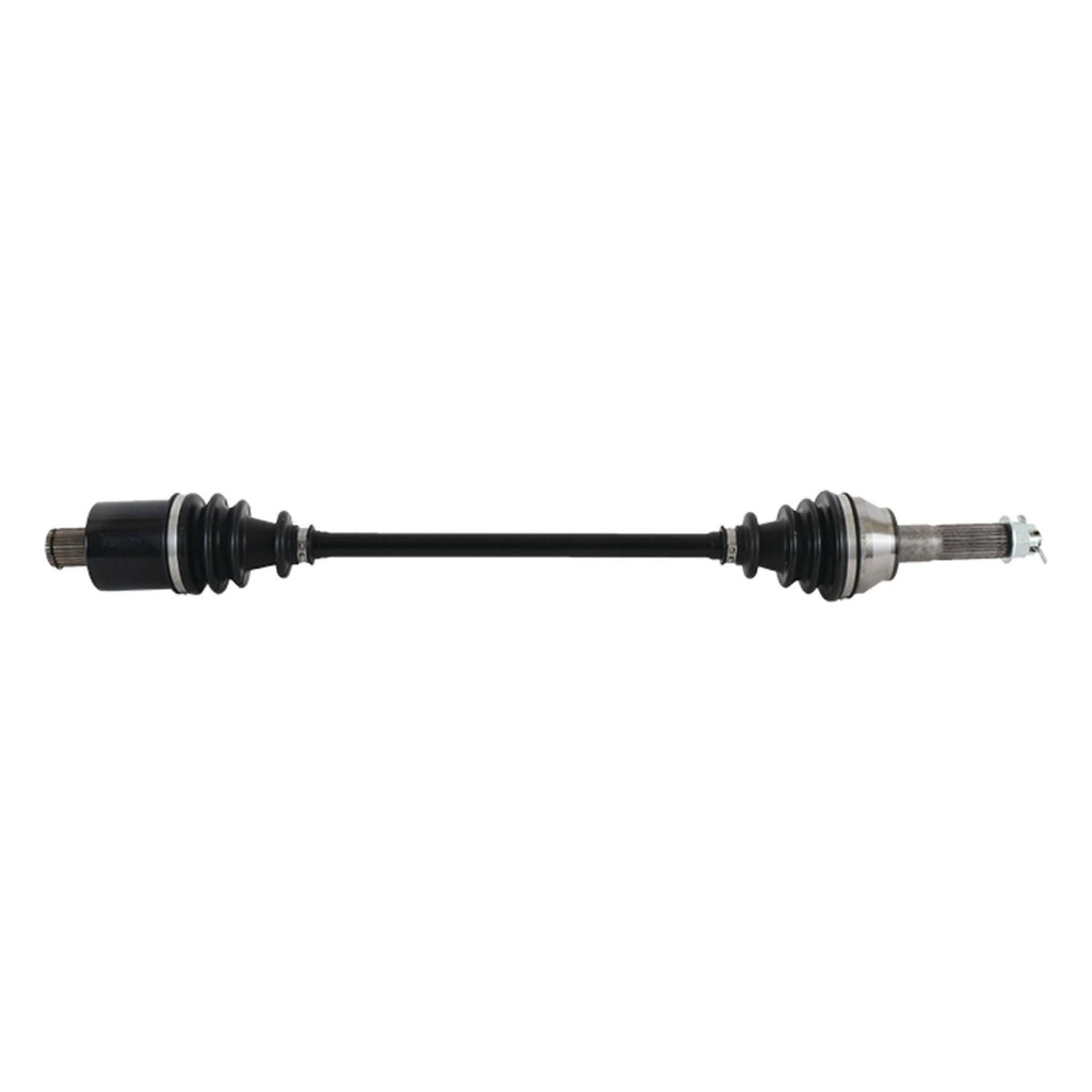 All Balls Drive Axle 536-0075 showing the metal axle component with mounting ends and overall length for motorcycle or ATV.