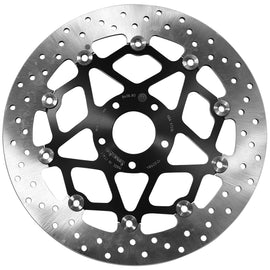 Brembo Serie Oro front floating brake rotor showing the silver metallic surface and vented design for high-performance braking.