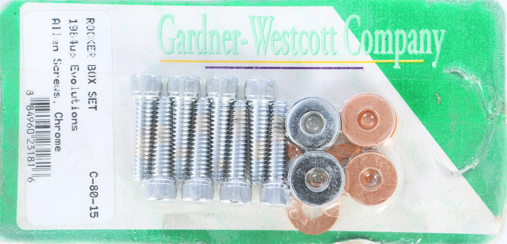 Gardner-Westcott Chrome Rocker Box Cover Set for Harley Evo Big Twin 84-99 motorcycle, hardware and fasteners included.
