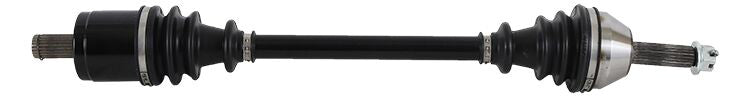 All Balls heavy duty front drive axle with six ball design, durable metal construction, and brand markings visible on the shaft.