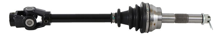 All Balls heavy duty front drive axle with 6 balls, designed for durable motorcycle or ATV performance, visible with metal components.