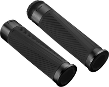 Load image into Gallery viewer, RIZOMA 30 Gradi black motorcycle grips with 22mm handlebar diameter, featuring textured rubber surface and ergonomic design.