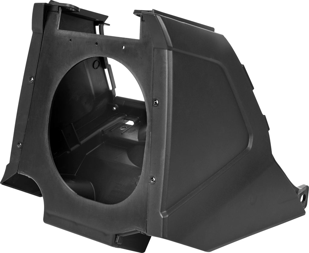 Polisport Plastics black airbox body component for motocross or dirt bikes, part number 64-43610, shown in the image.
