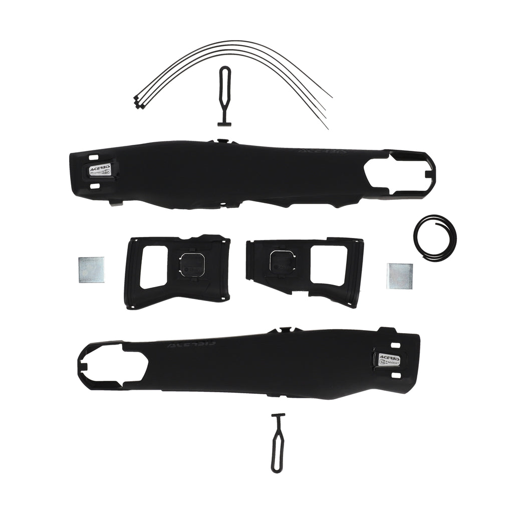 Acerbis Teketmagnet swing arm guard in black attached to motorcycle body, protecting the swing arm from debris and damage.