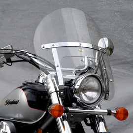 National Cycle heavy-duty low boy motorcycle windshield, 14.25-16h, 18.75w, durable plastic windscreen for bikes.