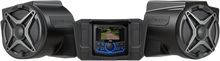 Load image into Gallery viewer, SSV Works 2 speaker kit with JVC controller, mounted on a vehicle dashboard, showcasing audio components and wiring.