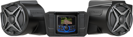 SSV Works 2 speaker kit with JVC controller, mounted on a vehicle dashboard, showcasing audio components and wiring.