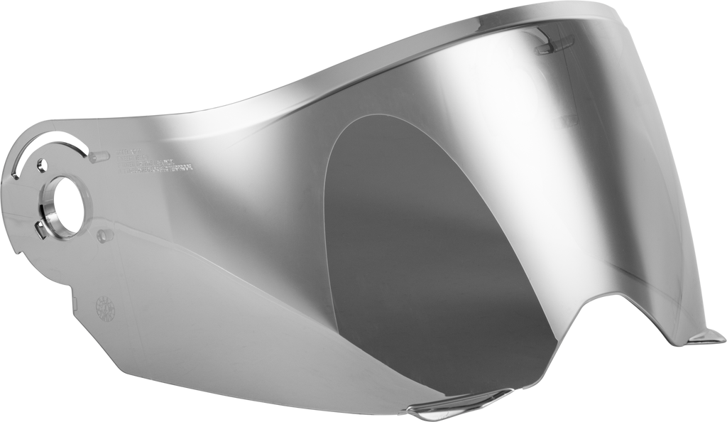 Fly Racing Odyssey Shield Silver Mirror motorcycle helmet visor with reflective silver mirror finish.