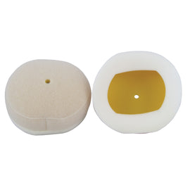 No Toil 65cc air filter for motorcycles, showing the clean, new filter with mesh and rubber frame, designed for optimal airflow.