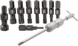 Motion Pro Blind Bearing Removal Set 57-8293 with various tools for extracting blind bearings in mechanical applications.