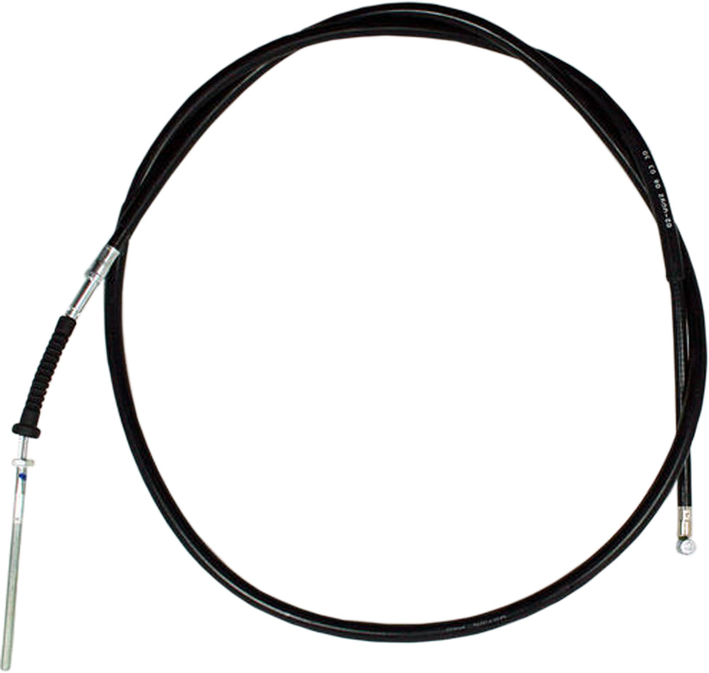 Motion Pro black vinyl rear hand brake cable 70-2092 with metal ends, shown coiled on a plain background.