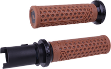 Load image into Gallery viewer, ODI Grips Van'S Lock-On grips in gum rubber with checker pattern, designed for motorcycle handlebar control.