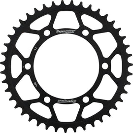 Supersprox steel rear sprocket 43-tooth for 520 chain, black finish, off-road motorcycle part, compatible with Yamaha models.