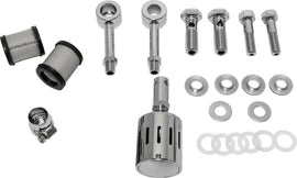 HardDrive Dual Breather Kit for fuel system, fits Bt 93-16 and XL 91-16 models, shown on engine component in the image.