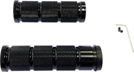 HardDrive Retro Black Grip Set for bikes, featuring sturdy handlebar grips with a vintage design and textured surface.