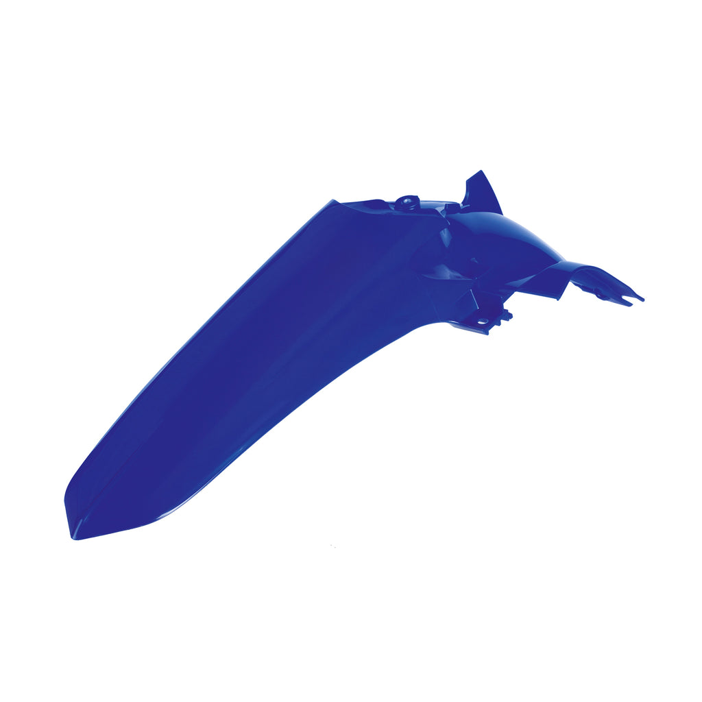 Blue Polisport Plastics rear fender for Yamaha YZ250 motocross bike, durable plastic motorcycle accessory.