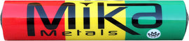Mika Metals Big Bike Rasta handlebar pad, injection molded, 9.75-inch size, colorful design for motorcycle handlebars.