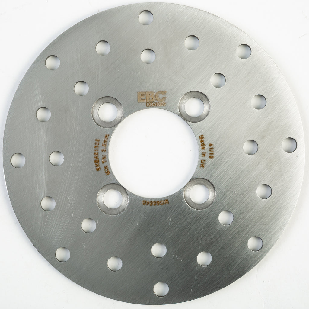 EBC Motorcycle Brakes standard rotor 15-6054 showing a metal disc brake rotor with vented design for motorcycle braking system.