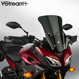 National Cycle Vstream windscreen fairing mount in dark smoke, short size, for motorcycle windshield attachment.