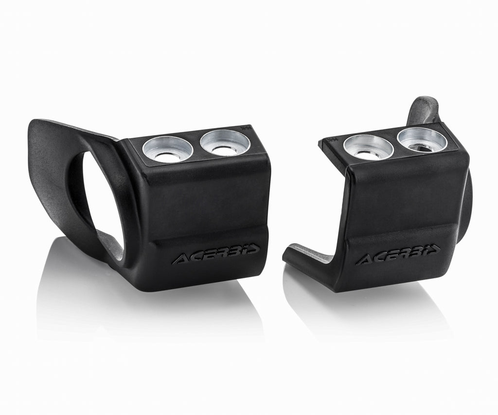 Acerbis black fork shoe for CRF250-450 and KXF250-450 motocross bikes, showing the durable motorcycle suspension component.