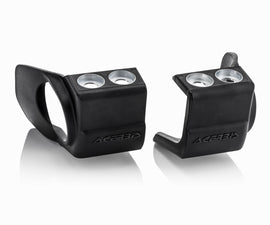 Acerbis black fork shoe for CRF250-450 and KXF250-450 motocross bikes, showing the durable motorcycle suspension component.