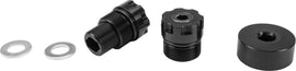 Patriot 39mm billet black preload adjuster for suspension, shown in black with detailed machining on a plain background.