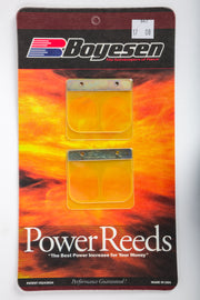 Boyesen motorcycle reeds for intake and carburetor, showing the high-performance reed valves designed for optimal fuel system performance.