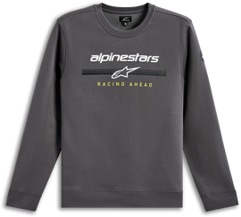 Alpine Star Bettern Crew Charcoal, men's casual long-sleeve shirt in charcoal color with a crew neckline and logo detail.