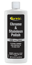 Charger l'image dans la galerie, Star brite Chrome and Stainless Polish 8 oz. bottle, chemical product for polishing metal surfaces, 12-pack case.