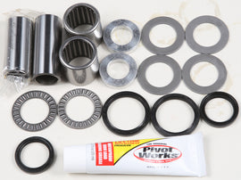 Pivot Works Swingarm Kit 52-02109 for motorcycle suspension, showing components and hardware in a detailed view.