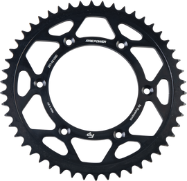 Steel 50-tooth rear sprocket for Honda CRF250 by Fire Power, black finish, with gear teeth visible for motorcycle drivetrain.