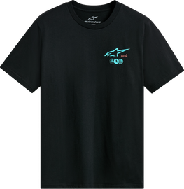 Black Alpine Star Asym Ss Csf Tee in size large, featuring a casual fit with the Alpine Star logo on the front.