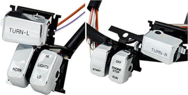 HardDrive Hbar switch kit in chrome and black for 1996-2006 vehicles without cruise control, showing switch components.