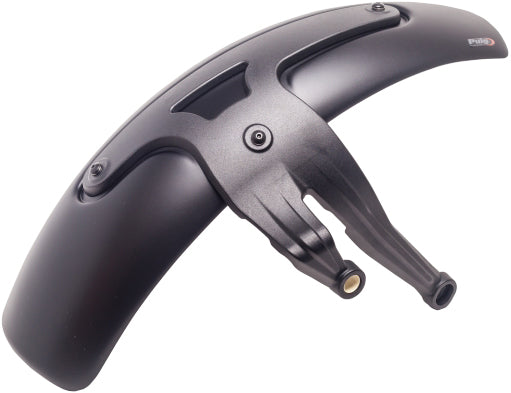 PUIG matte black tire hugger body kit for motorcycle, featuring sleek, durable design with mounting points visible on the image.