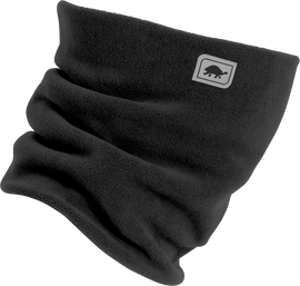 Black Turtle Fur fleece double layer neck warmer with turtle fur branding, designed for warmth and comfort.