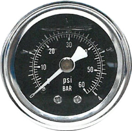 HardDrive oil pressure gauge with black face, 60 psi measurement, mounted on a vehicle dashboard for engine monitoring.