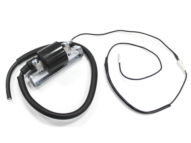 Bronco ATV ignition coil for models 183-2019, electrical component with black cylindrical shape and wiring connections.