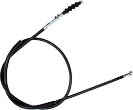 Motion Pro black vinyl clutch cable for motorcycles, showing the durable cable with metal fittings and protective sheath.