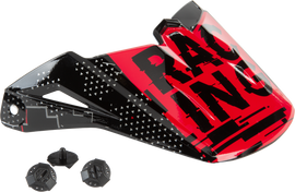 Fly Racing Youth Kinetic Scan visor in black and red, featuring a sleek design and secure fit for motorcycle helmets.