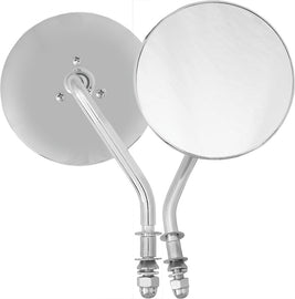 HardDrive 4-inch round chrome side mirror for right side, automotive mirror with reflective surface and chrome finish.