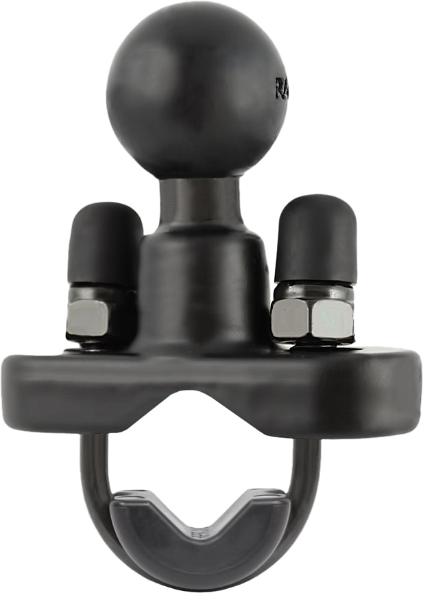 Ram Rail Base with Ball and Zinc U-bolt accessory for secure mounting, shown with metal components and hardware in the image.