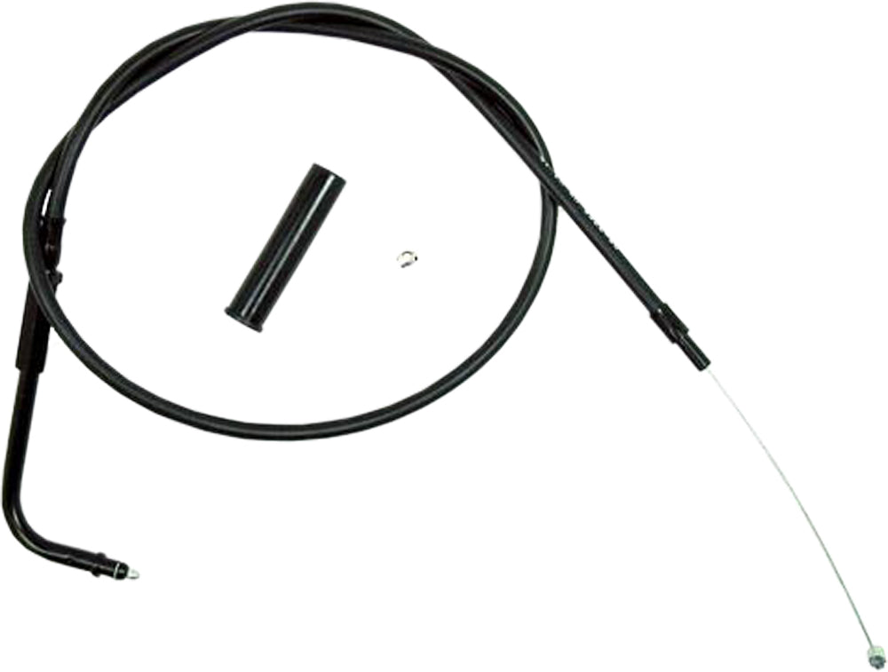 Motion Pro Blackout throttle cable for hydraulic control lines, featuring black outer casing and metal connectors for motorcycle or ATV.