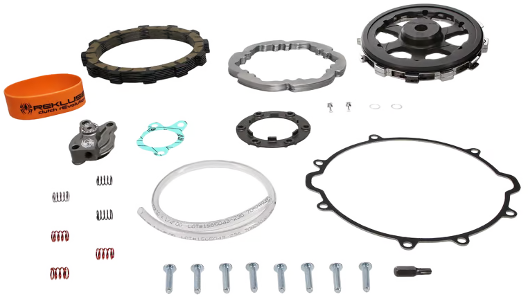Rekluse Radiusx 4.0 clutch for Husqvarna motorcycles, featuring advanced DDS design and durable clutch components.